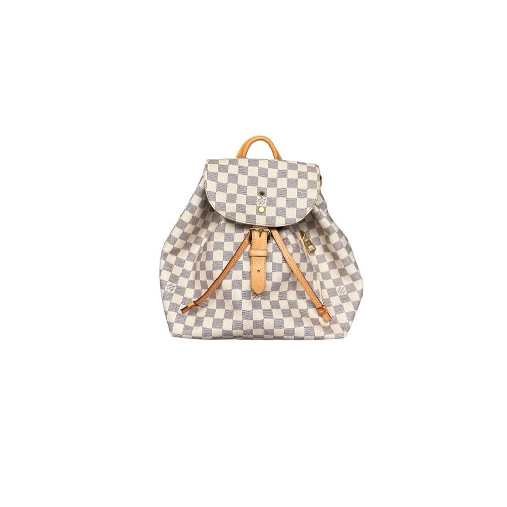 Louis Vuitton Checkered Backpack with Tan Accents
